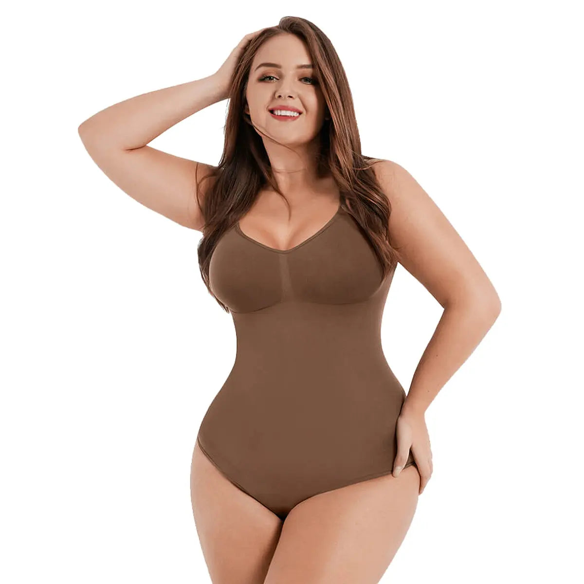 Feelingirl Seamless Covered Bust Thong Bodysuit - Women's Comfort Shapewear for Summer