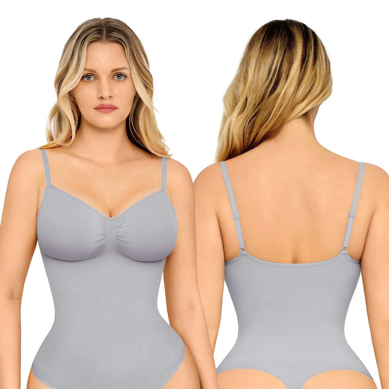 Feelingirl Seamless Covered Bust Thong Bodysuit - Women's Comfort Shapewear for Summer