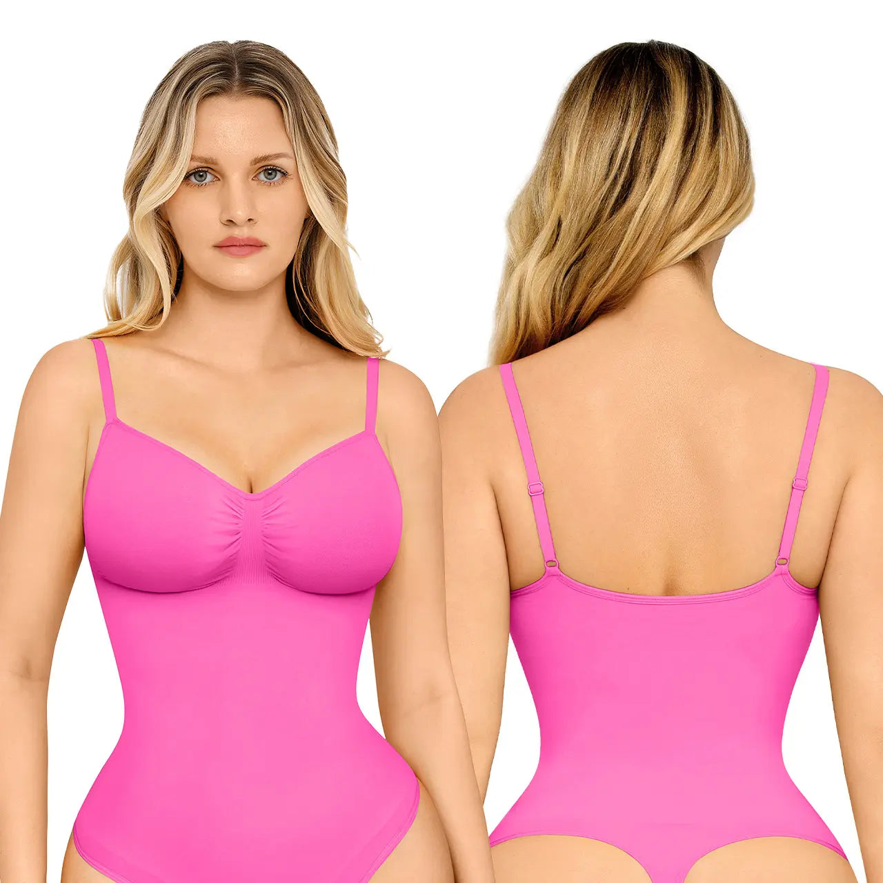 Feelingirl Seamless Covered Bust Thong Bodysuit - Women's Comfort Shapewear for Summer