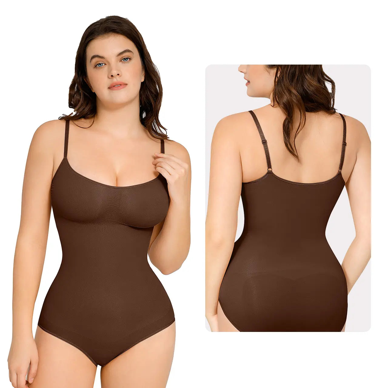 Feelingirl Seamless Covered Bust Thong Bodysuit - Women's Comfort Shapewear for Summer