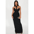 Kendra Halter Neck Black Bandage Maxi Dress