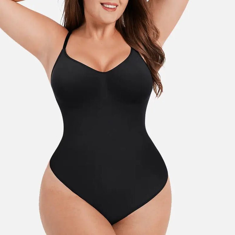 Feelingirl Seamless Covered Bust Thong Bodysuit - Women's Comfort Shapewear for Summer