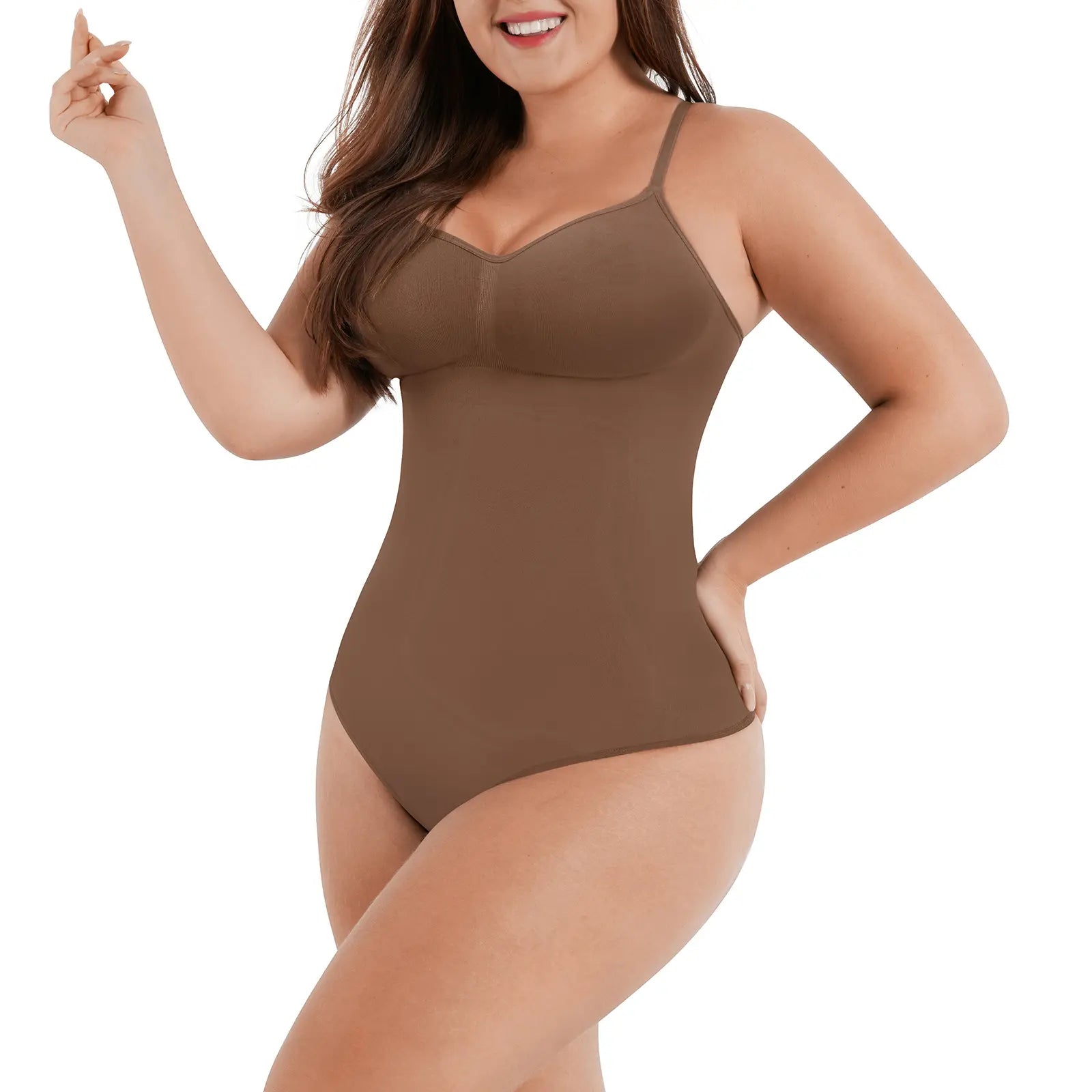 Feelingirl Seamless Covered Bust Thong Bodysuit - Women's Comfort Shapewear for Summer