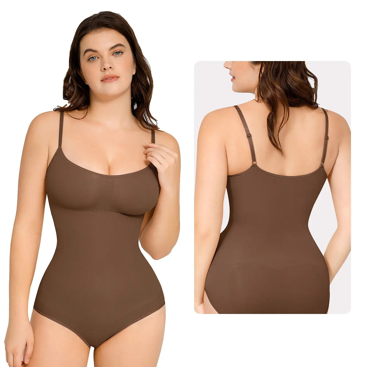 Feelingirl Seamless Covered Bust Thong Bodysuit - Women's Comfort Shapewear for Summer