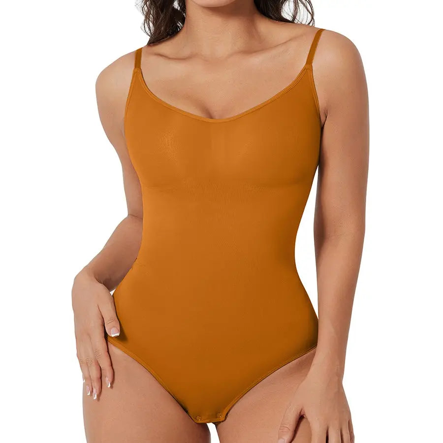 Feelingirl Seamless Covered Bust Thong Bodysuit - Women's Comfort Shapewear for Summer