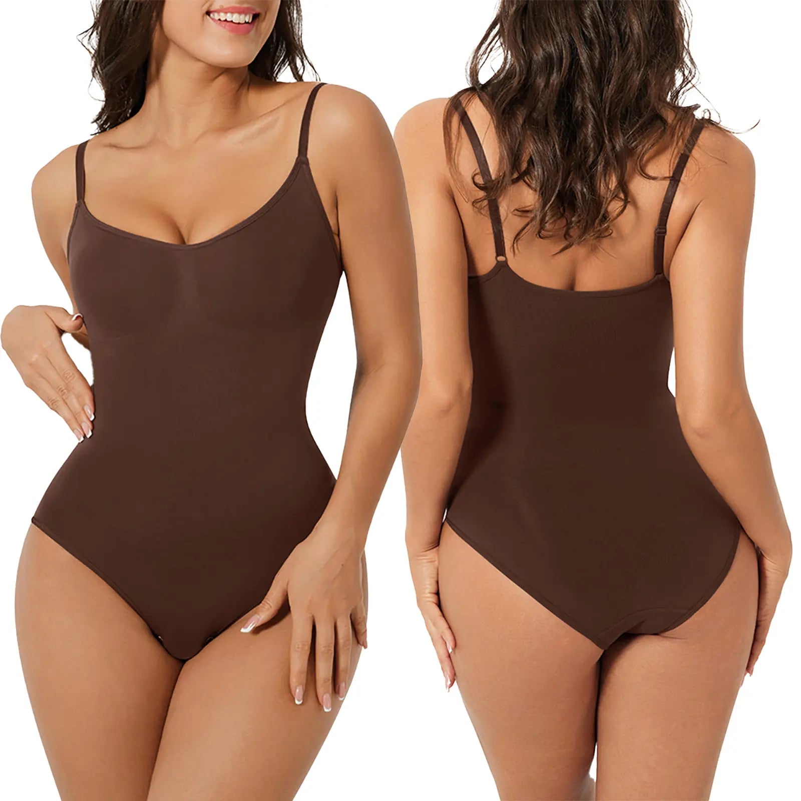 Feelingirl Seamless Covered Bust Thong Bodysuit - Women's Comfort Shapewear for Summer